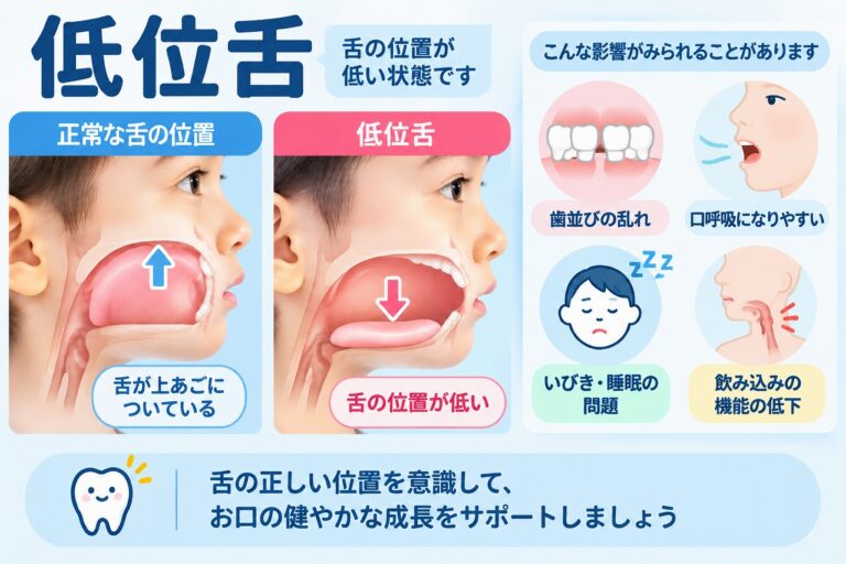 低位舌とは？｜舌の位置が低い原因と歯並び・口呼吸への影響
