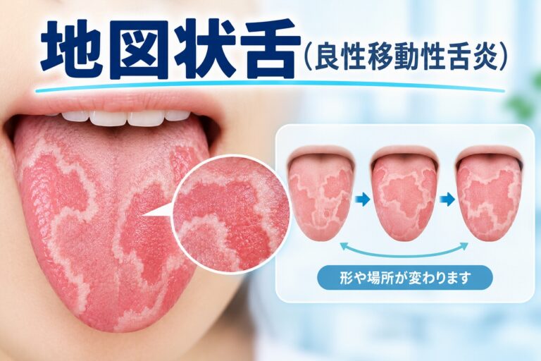 地図状舌（良性移動性舌炎）｜舌の模様が地図のように変化する