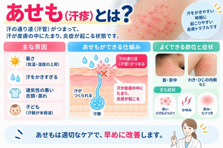 あせも（汗疹）とは？汗管がつまる原因と主な症状