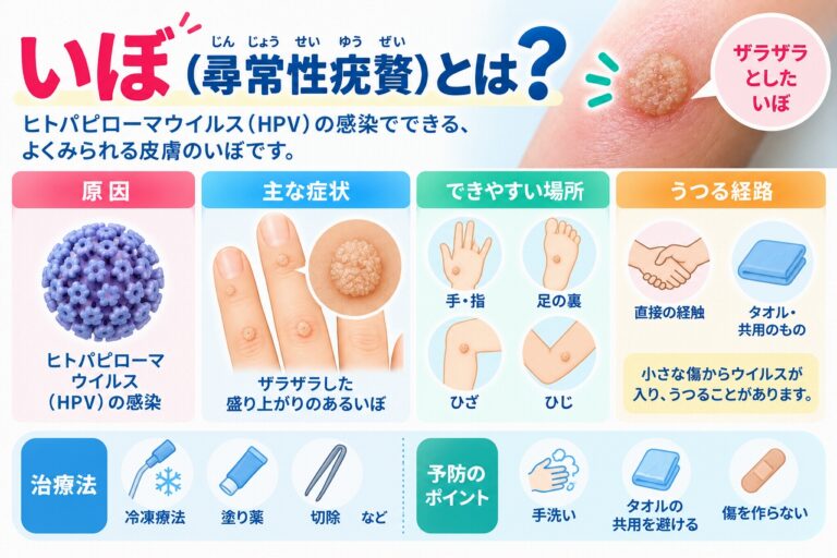 いぼ（尋常性疣贅）とは？HPV感染による原因・症状とうつる経路
