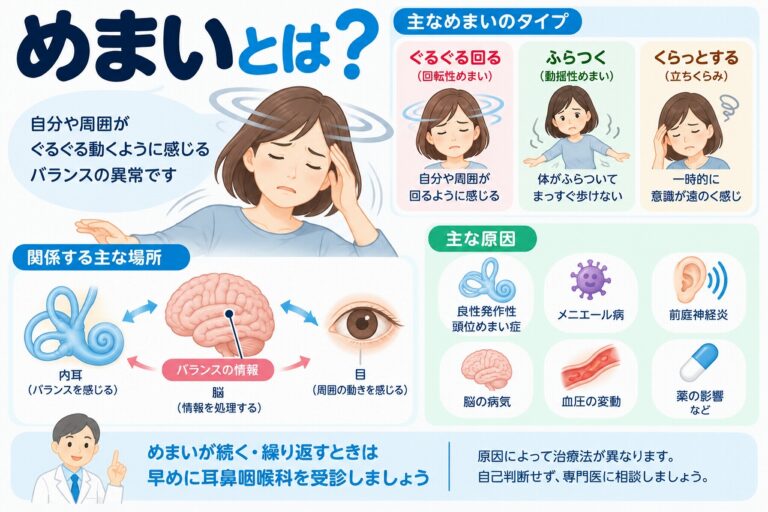 めまいとは？｜ぐるぐる回る・ふらつく原因と主な症状を解説