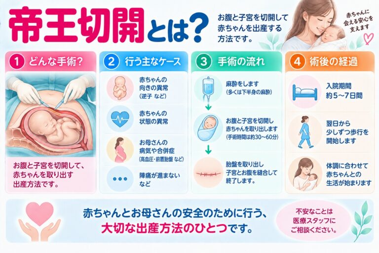 帝王切開とは？｜手術を行う主なケース・流れ・術後の経過を解説