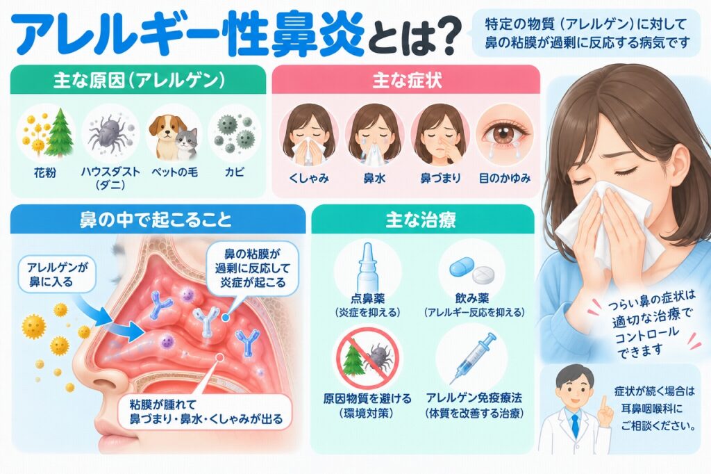 アレルギー性鼻炎とは？｜くしゃみ・鼻水・鼻づまりが起こる原因と治療
