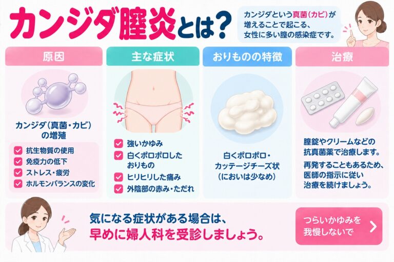 カンジダ膣炎とは？｜強いかゆみ・白いおりものの原因と治療を解説