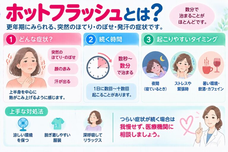 ホットフラッシュとは？｜更年期のほてり・のぼせ・発汗の症状と対処法