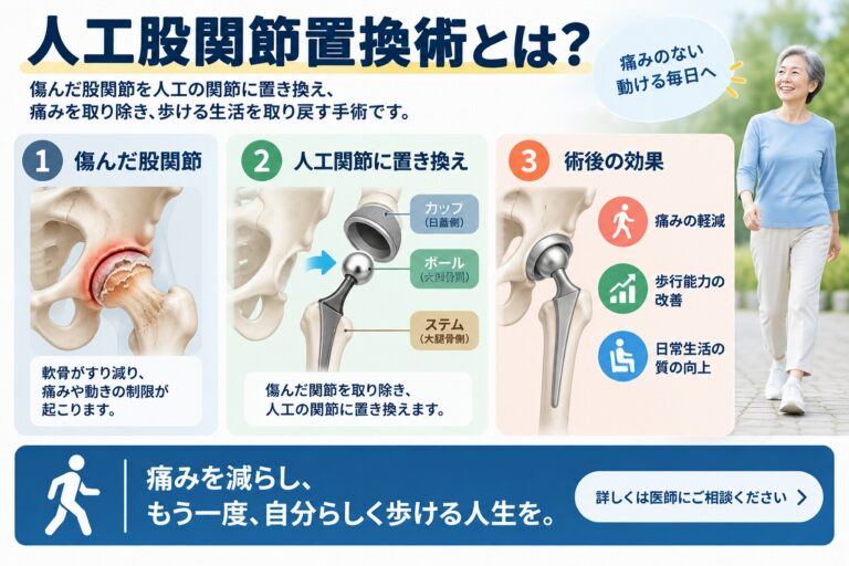 人工股関節置換術とは？傷んだ股関節を人工関節に置き換える手術