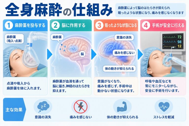 全身麻酔の仕組み｜意識・痛み・体の動きを抑えて手術を行う方法