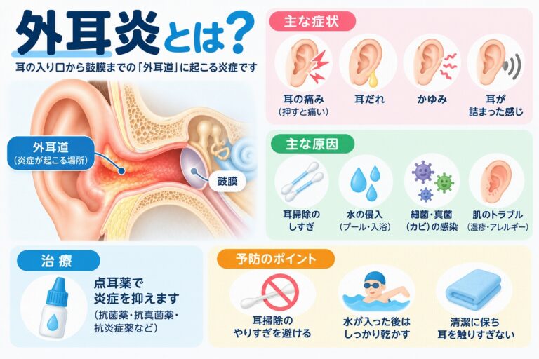 外耳炎とは？｜耳の痛み・かゆみ・耳だれを起こす原因と症状