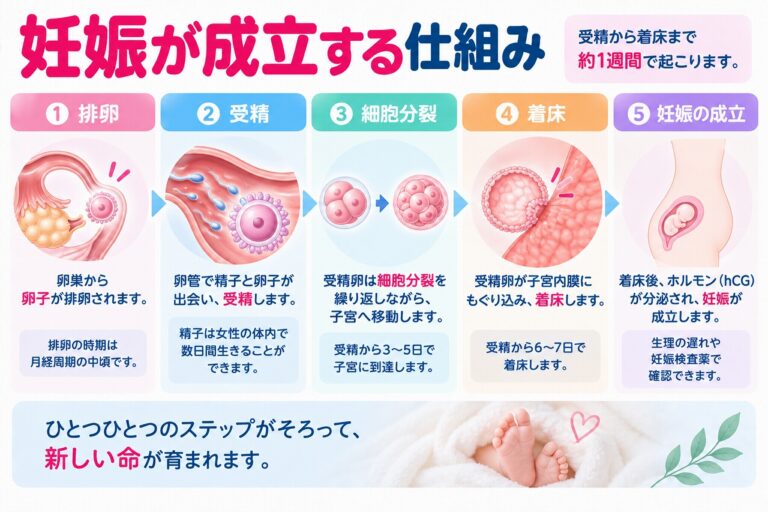 妊娠が成立する仕組み｜排卵・受精から着床までの流れをわかりやすく解説
