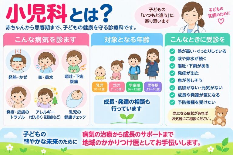 小児科とは？｜どんな病気を診る？対象年齢や受診の目安をわかりやすく解説