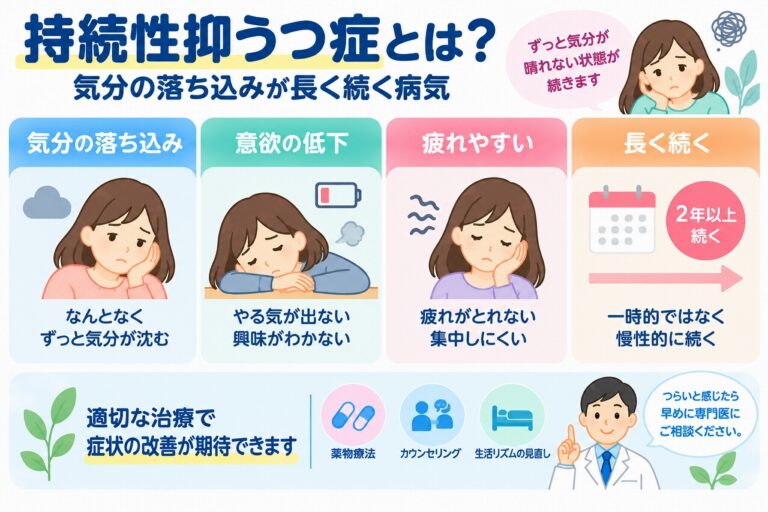 持続性抑うつ症とは？気分の落ち込みが長く続く症状・診断・治療法を図解