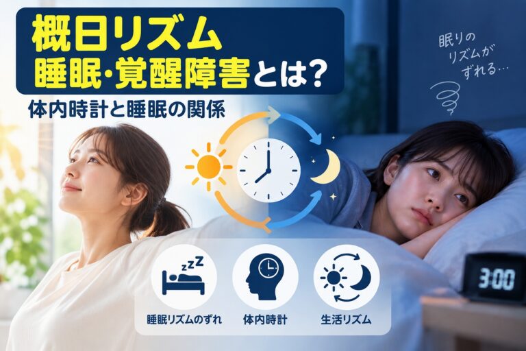 概日リズム睡眠・覚醒障害とは？体内時計の乱れと睡眠リズムの関係を図解