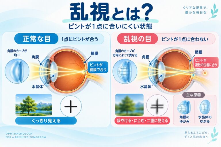 乱視とは？｜ぼやける・にじむ・二重に見える原因と目の仕組み