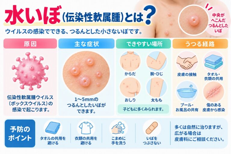 水いぼ（伝染性軟属腫）とは？子どもに多いいぼの原因・症状とうつる経路