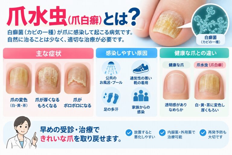 爪水虫（爪白癬）とは？爪の変色・厚み・もろさが起こる原因