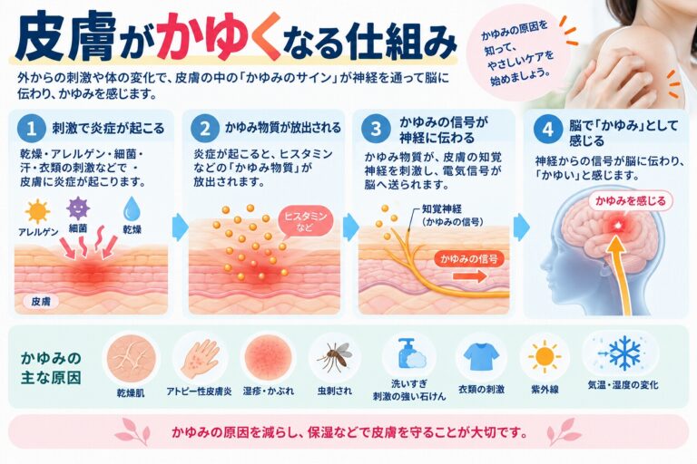 皮膚がかゆくなる仕組み｜かゆみの原因と神経から脳へ伝わる流れ