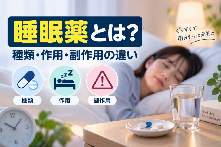 睡眠薬とは？種類・作用・副作用の違い｜不眠症治療に使われる薬を図解