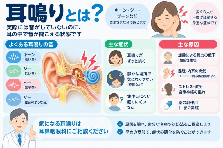耳鳴りとは？｜キーン・ジーなどの音が聞こえる原因と症状