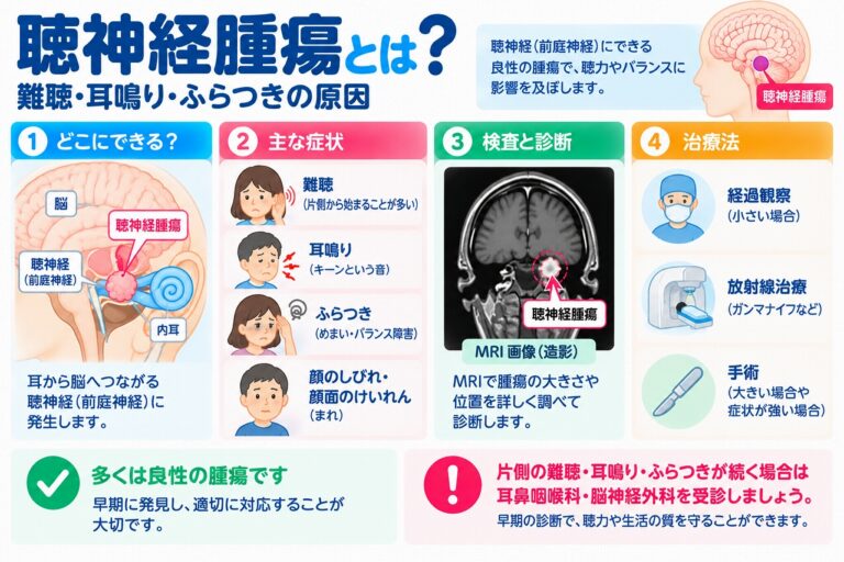 聴神経腫瘍とは？難聴・耳鳴り・ふらつきの原因と検査・治療法を図解