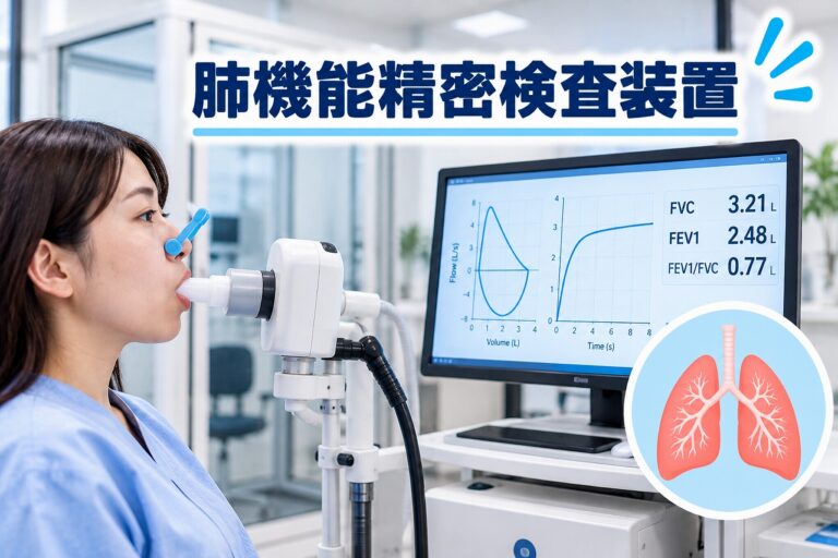 肺機能精密検査装置とは？スパイロメトリーの仕組み・肺活量・1秒量・呼吸機能の評価を解説