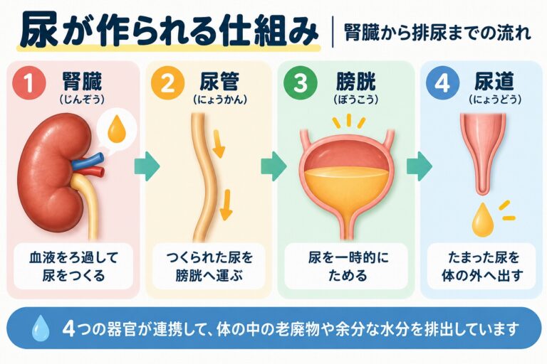 尿が作られる仕組み｜腎臓から排尿までの流れを図解