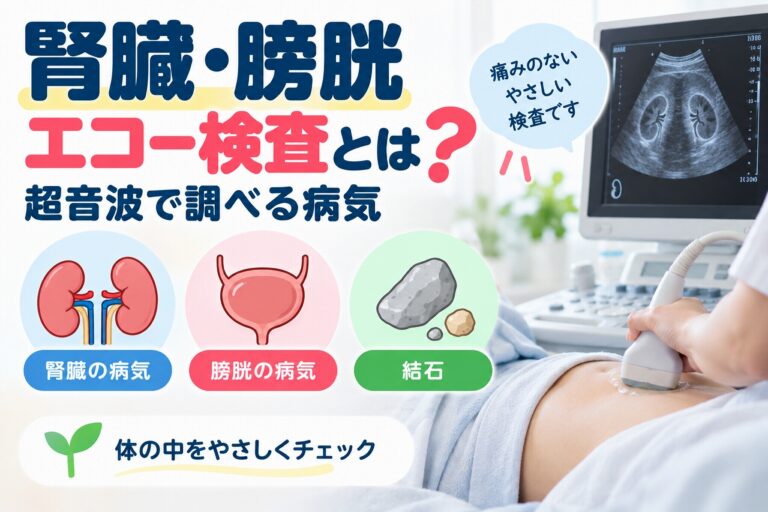 腎臓・膀胱エコー検査とは？超音波で分かる腎臓病・膀胱の異常・尿路結石を図解