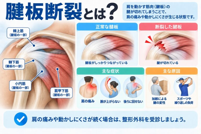 腱板断裂とは？肩の腱が切れる原因と主な症状