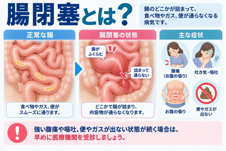 腸閉塞とは？腸が詰まる原因と主な症状
