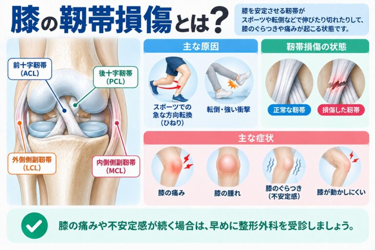 膝の靱帯損傷とは？ACL・PCL・MCL・LCLの役割と主な症状
