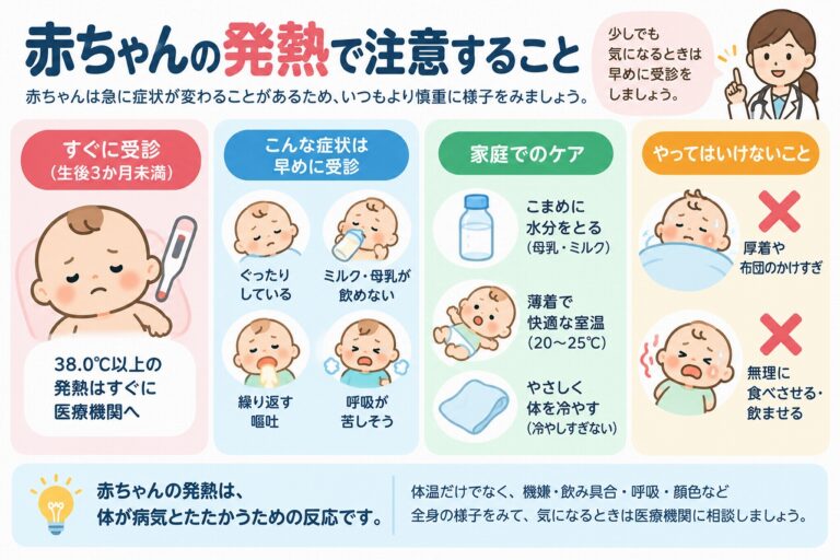 赤ちゃんの発熱で注意すること｜受診の目安と家庭でのケアをわかりやすく解説