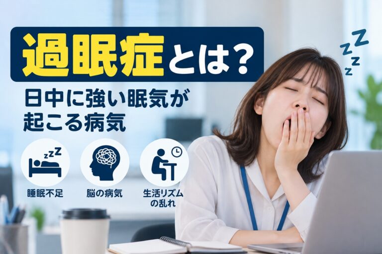 過眠症とは？日中に強い眠気が起こる原因｜睡眠不足・脳の病気・生活リズムとの関係
