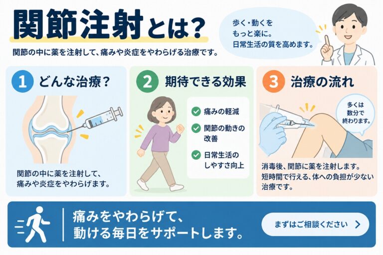 関節注射とは？関節の痛み・炎症をやわらげる治療