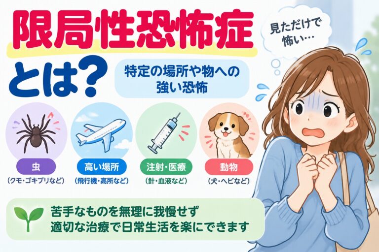限局性恐怖症とは？虫・高所・注射・動物などへの強い恐怖と治療法を図解